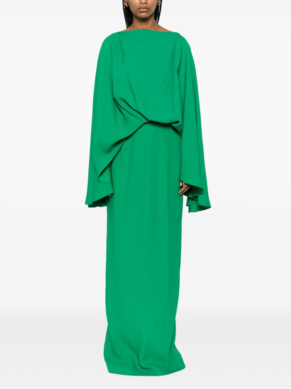 Pleat-Detail Maxi Dress