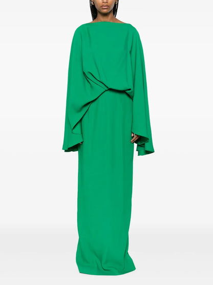Pleat-Detail Maxi Dress