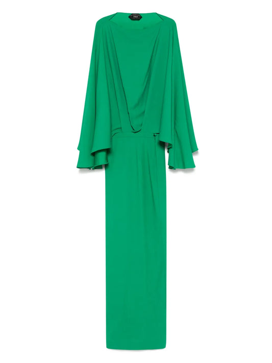 Pleat-Detail Maxi Dress