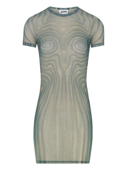 Spiral-Print Dress