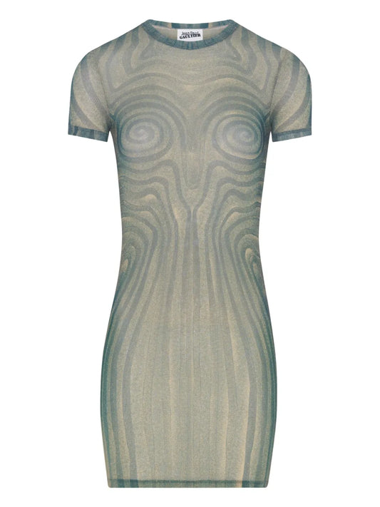Spiral-Print Dress