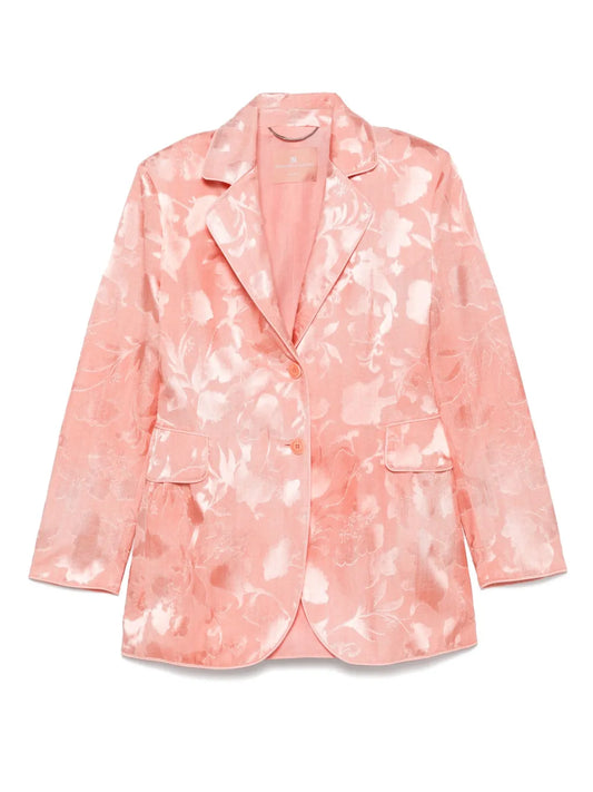 Floral-Jacquard Blazer
