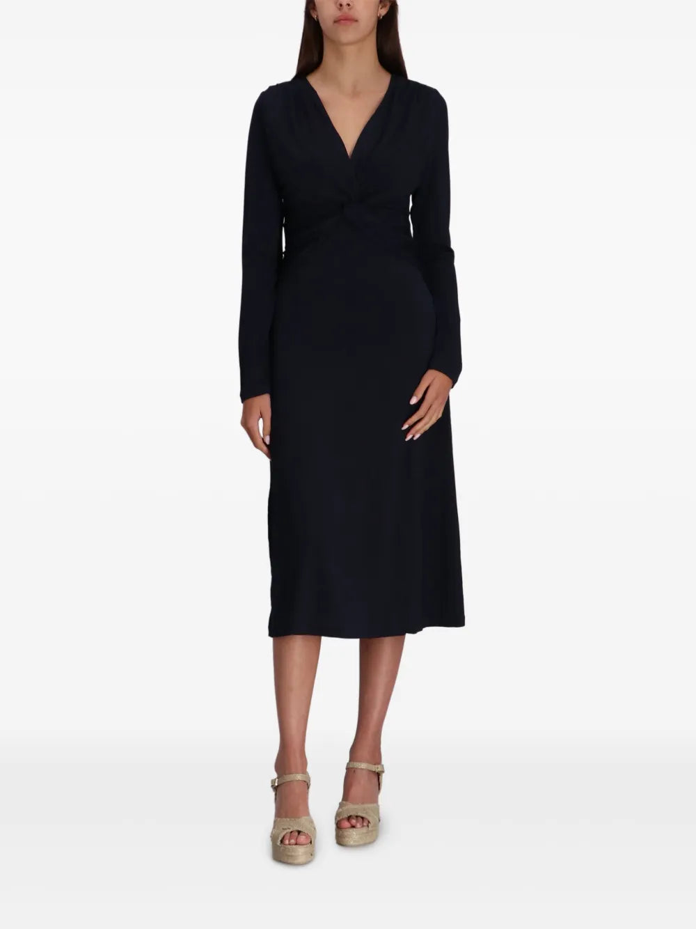 Knot-Detailed Midi Dress