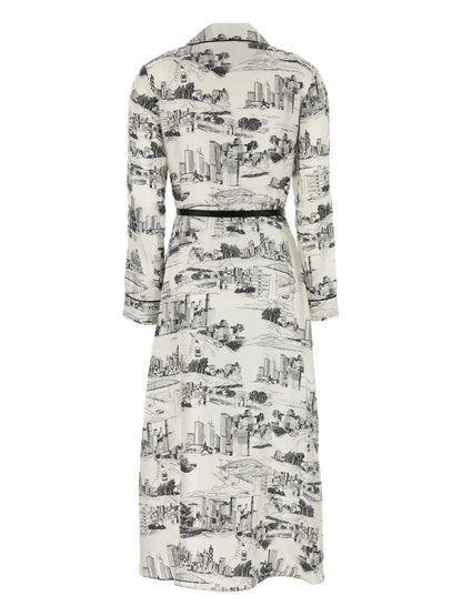 Pappa Printed Long Shirtdress