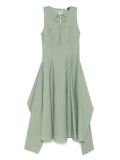 Crinkle-Finish Midi Dress