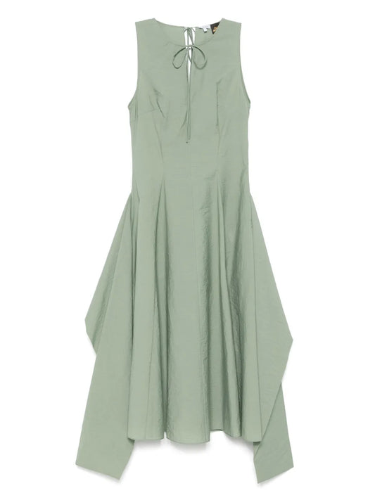 Crinkle-Finish Midi Dress