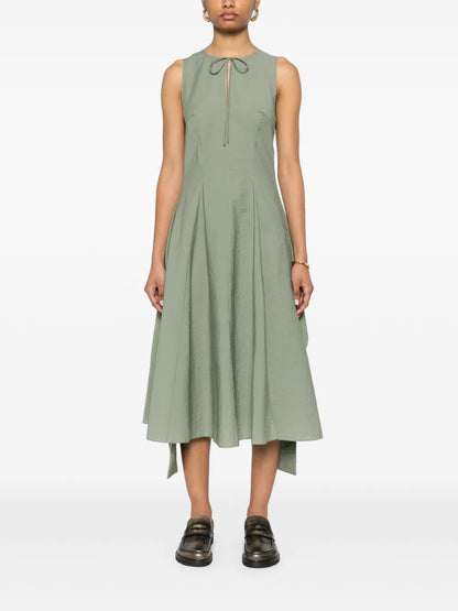 Crinkle-Finish Midi Dress