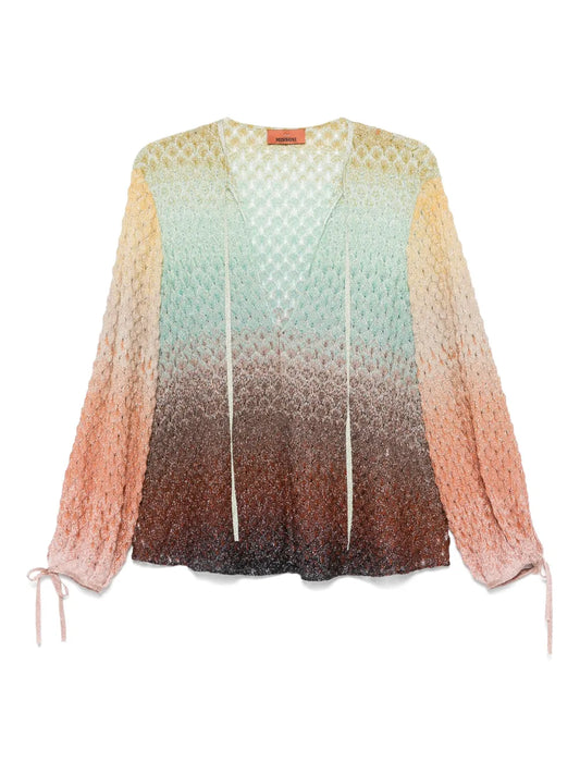 Dégradé V-Neck Blouse