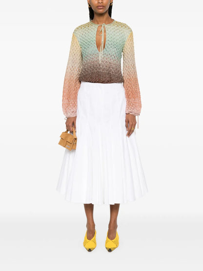 Dégradé V-Neck Blouse