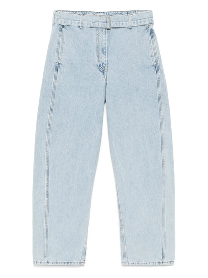 Belted Straight-Leg Jeans