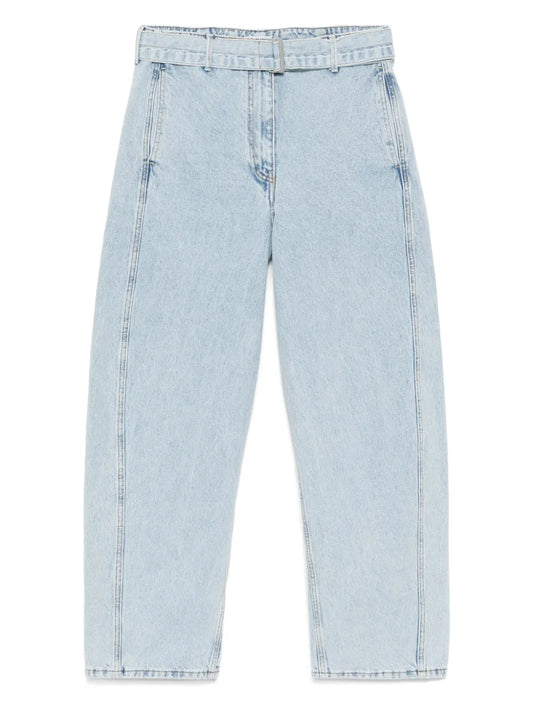 Belted Straight-Leg Jeans