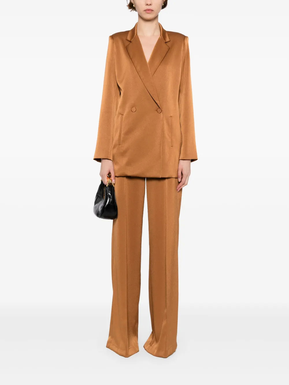 Satin Straight-Leg Trousers