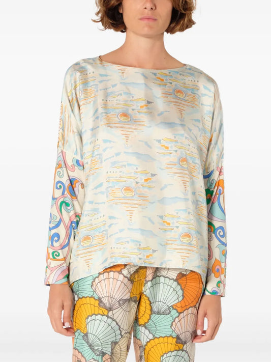 Mix-Print Blouse