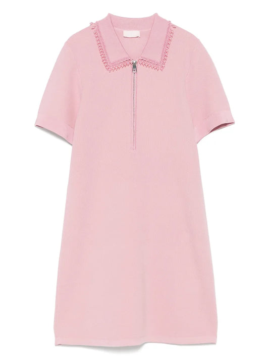 Bead-Detail Knitted Mini Dress