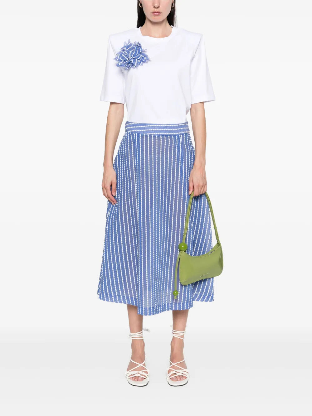 All-Over Embroidered-Motif Midi Skirt
