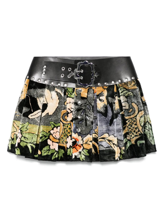 Velvet Mini Skirt