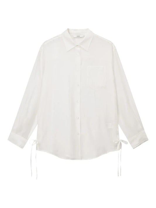 Tie-Detail Button-Up Shirt