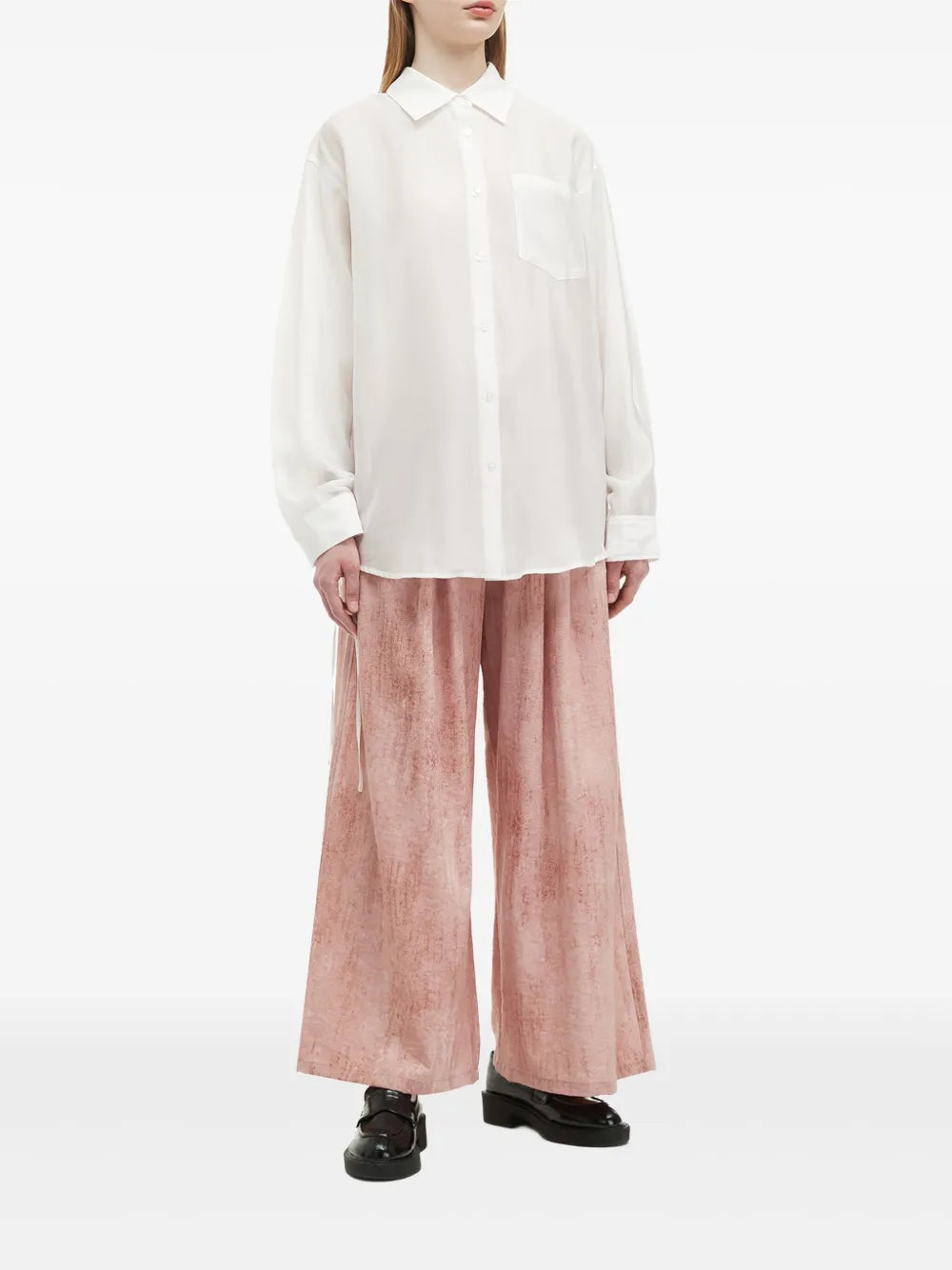 Tie-Detail Button-Up Shirt