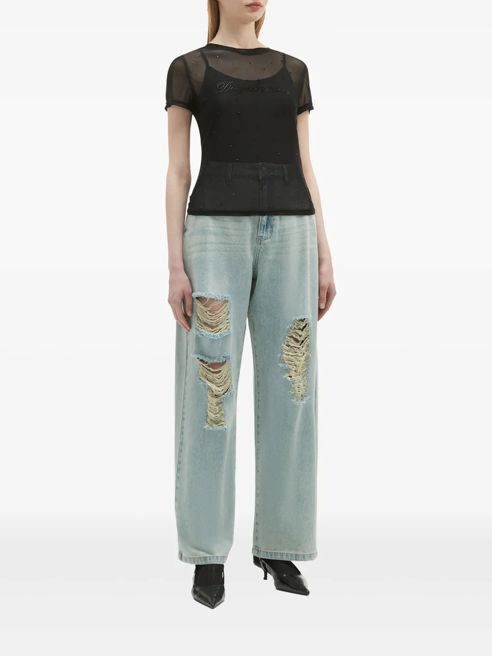 Rhinestone-Embellished T-Shirt