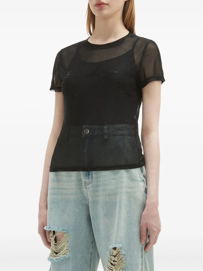 Rhinestone-Embellished T-Shirt