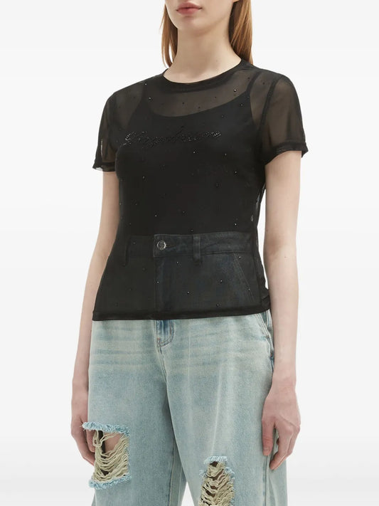 Rhinestone-Embellished T-Shirt