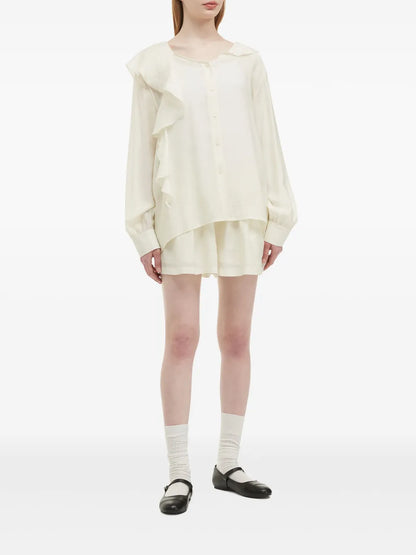 Ruffle-Detail Blouse And Shorts Set
