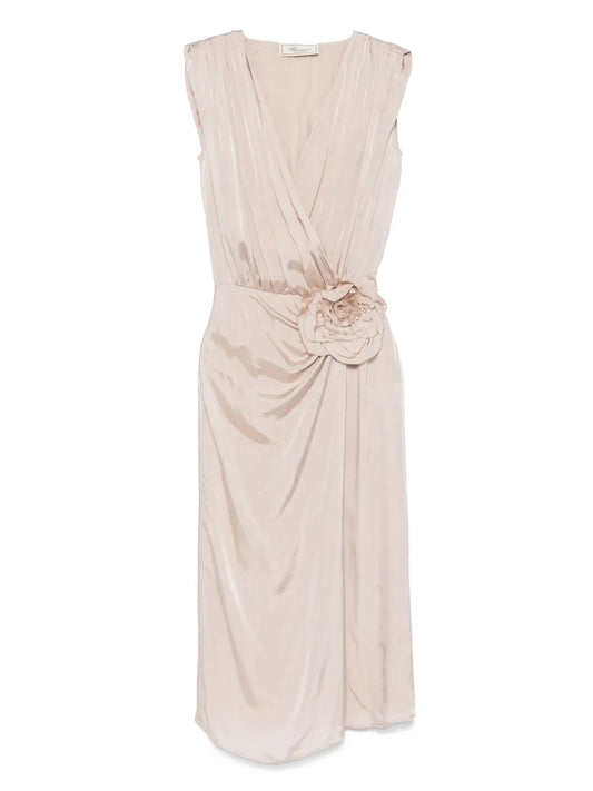 Twill-Weave Midi Dress