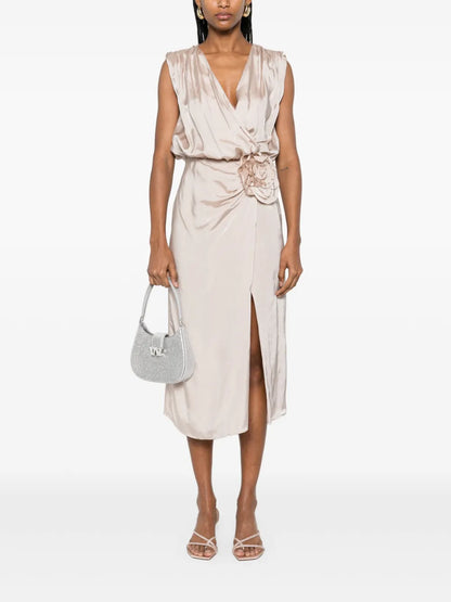 Twill-Weave Midi Dress