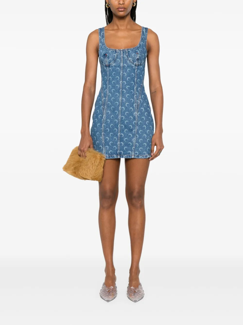 Moon Laser Denim Mini Dress