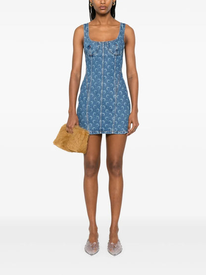 Moon Laser Denim Mini Dress