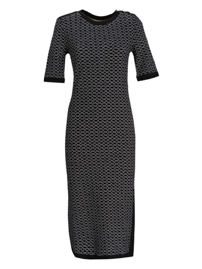Geometric-Print Midi Dress