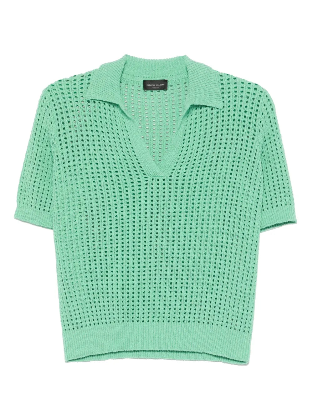 Open-Knit Polo T-Shirt