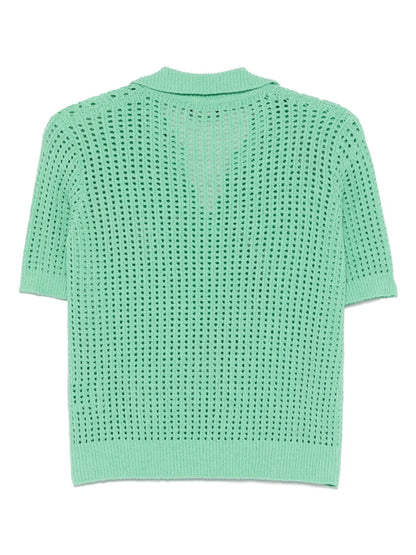 Open-Knit Polo T-Shirt
