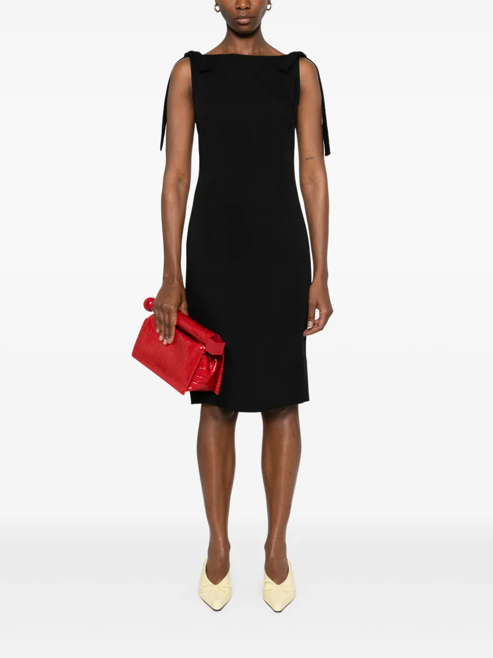 Bow-Detail Midi Dress