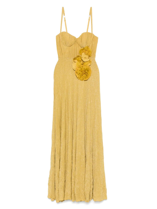 Floral-Appliqué Gown
