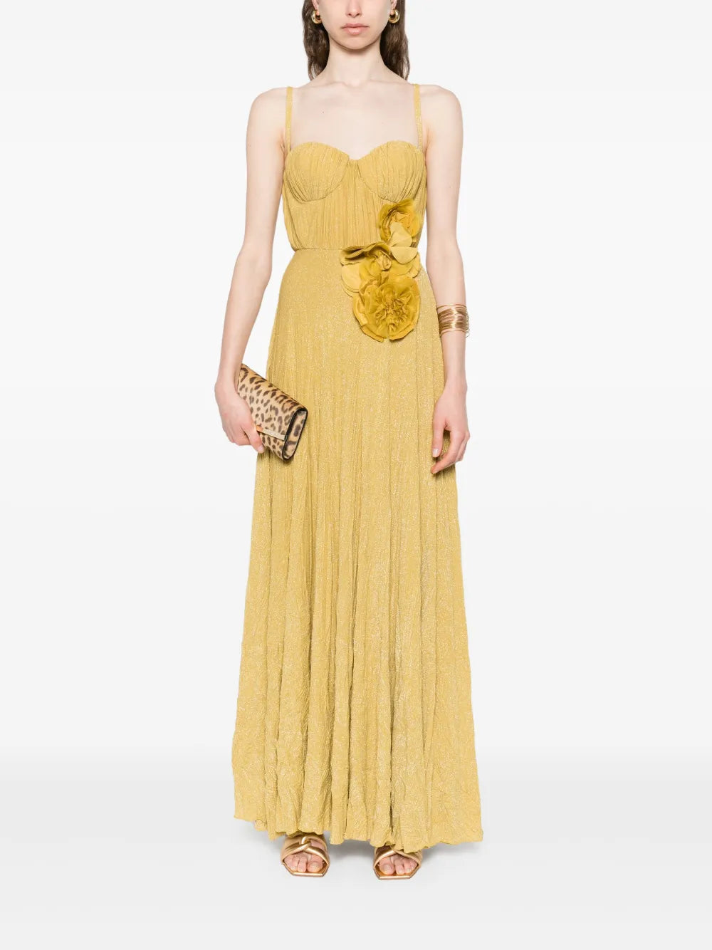 Floral-Appliqué Gown