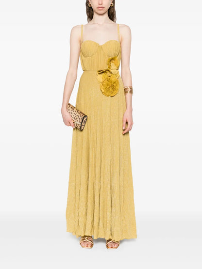 Floral-Appliqué Gown
