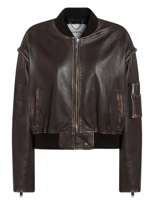 Leather Bomber Jacket