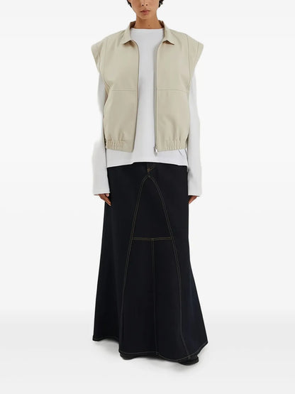 Gabardine Zip-Up Gilet