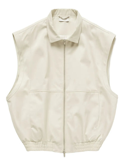 Gabardine Zip-Up Gilet