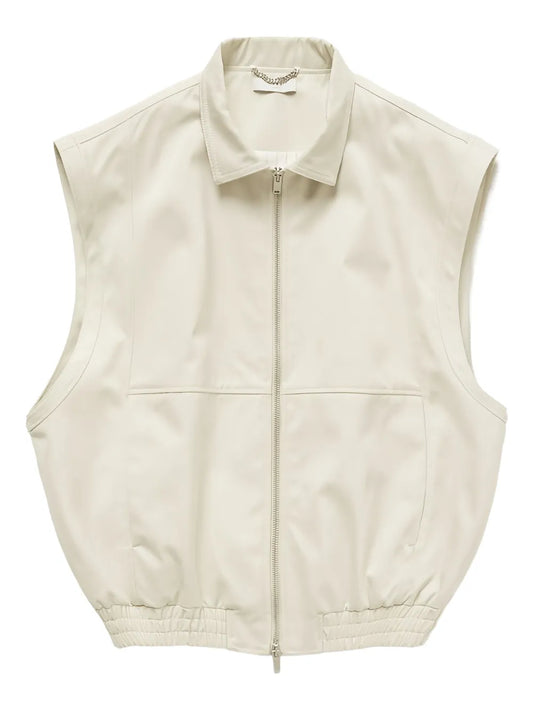 Gabardine Zip-Up Gilet
