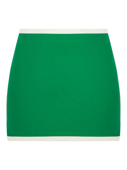 Contrasting-Trim Mini Skirt