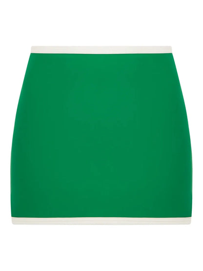 Contrasting-Trim Mini Skirt
