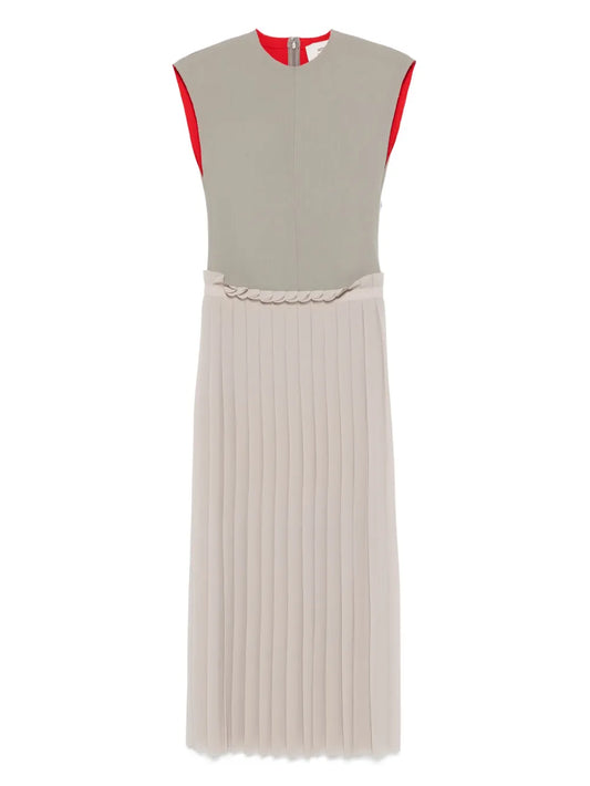 Plissé-Detail Dress