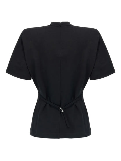 High-Neck Short-Sleeve Top