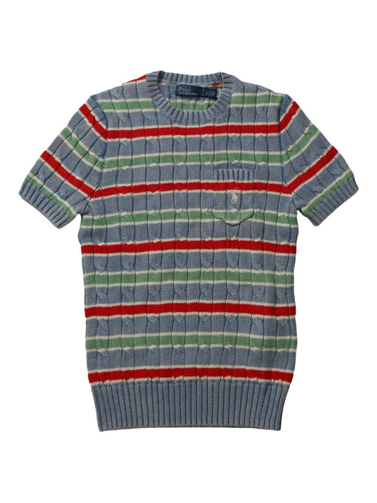 Striped Short-Sleeve Knit Top