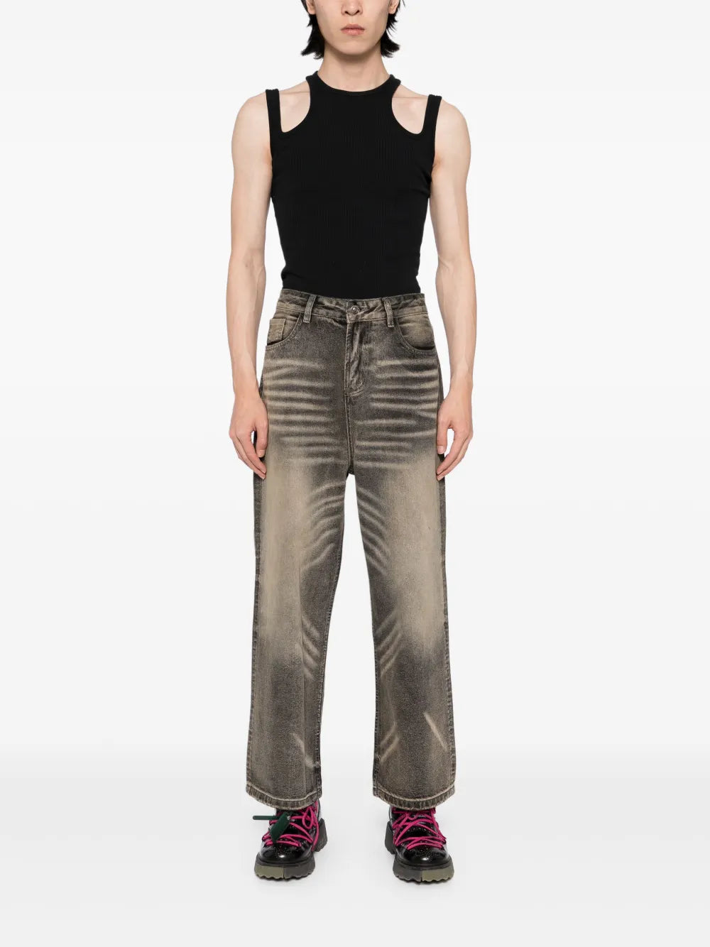 Whiskering-Effect Jeans
