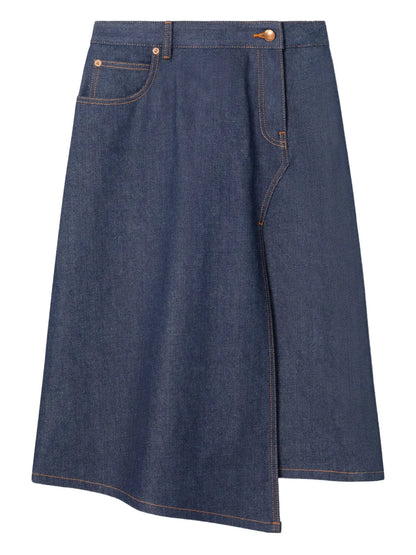 Asymmetric Denim Skirt