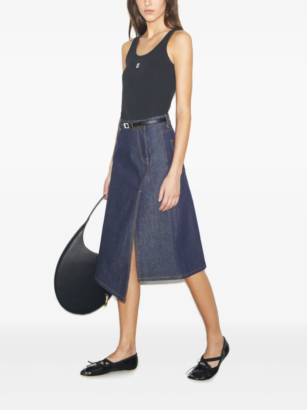 Asymmetric Denim Skirt