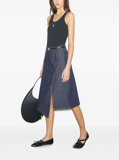 Asymmetric Denim Skirt